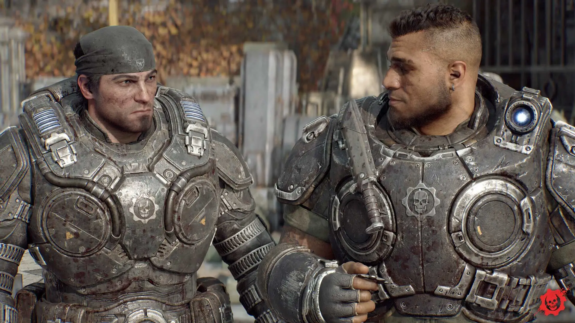 Marcus Fenix und Dominic Santiago in Gears of War: E-Day, Xbox Game Studios