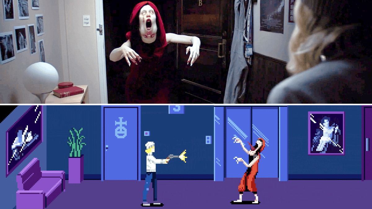 Steam lands standout free taster for upcoming horror game that blends cozy pixel-art with terrifying live-action